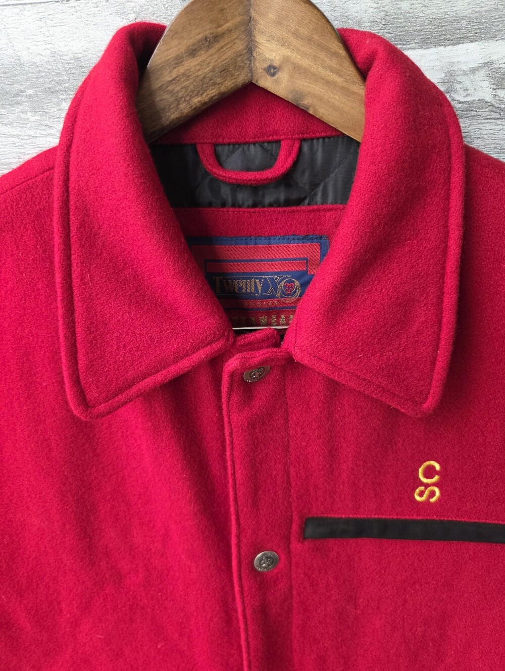 Wrangler Twenty X Calgary Stampede Rodeo Red Wool Lined Vest XL - Picture 2 of 10